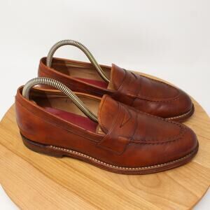 Grenson Shoes Mens 8 Lloyd Leather Penny Loafers Brown Goodyear Welted Old Money